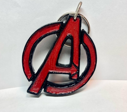 Avengers emblem carving